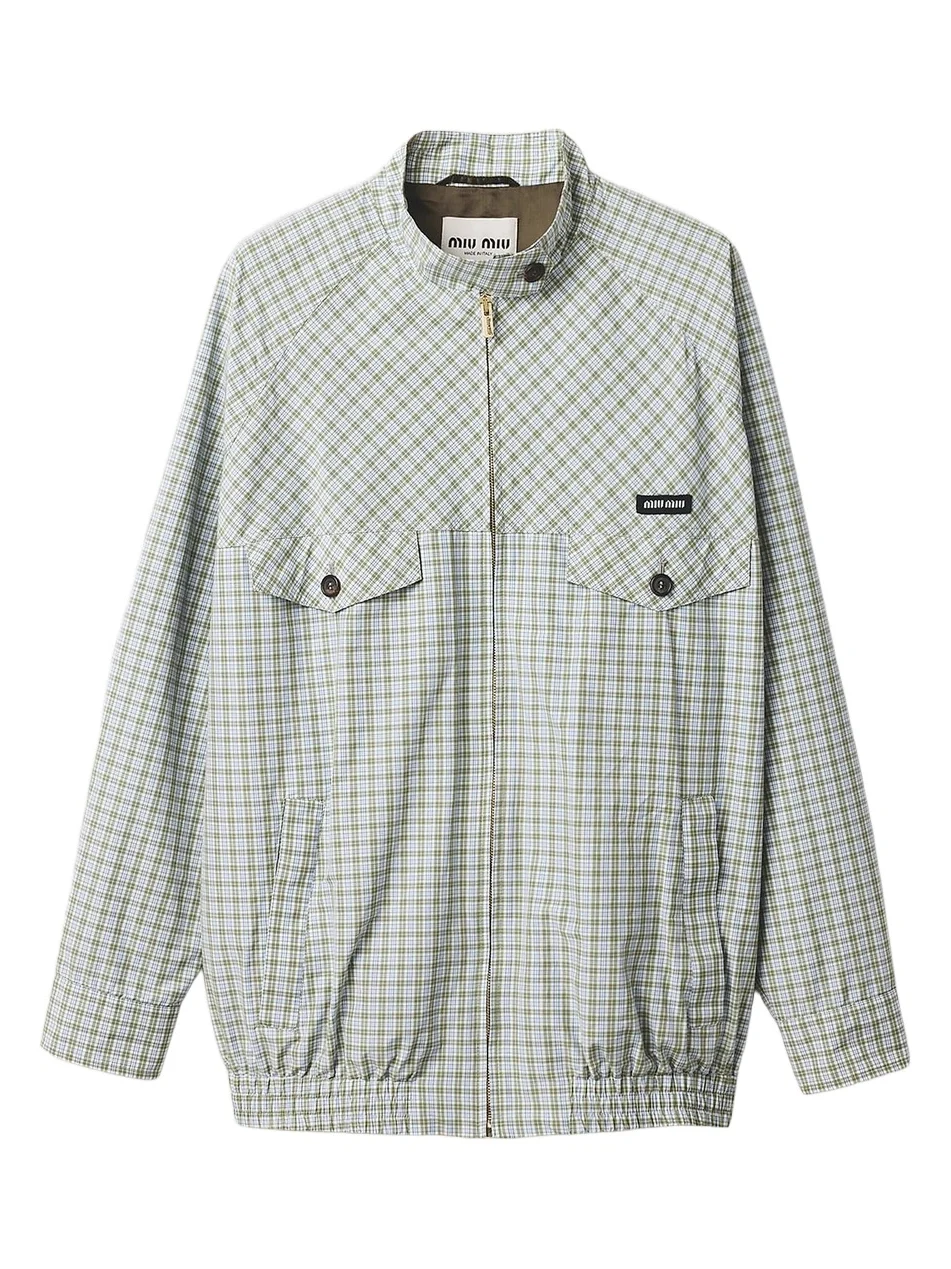 Miu Miu Women's Checked Technical Fabric Blouson Jacket