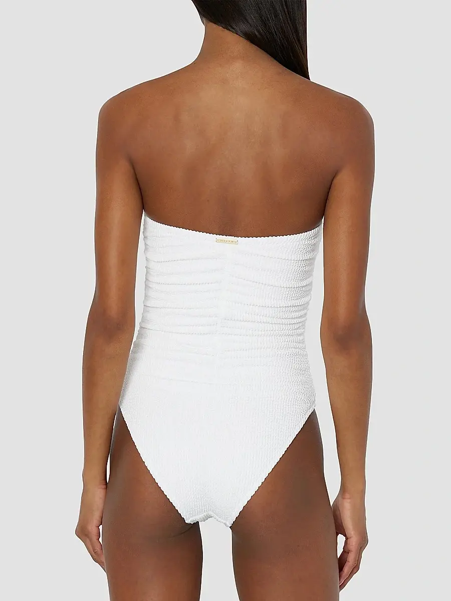 Milly Women's Textured Ruched Strapless One-Piece Swimsuit | Thumbnail 5 Milly Women's Textured Ruched Strapless One-Piece Swimsuit | Thumbnail 5