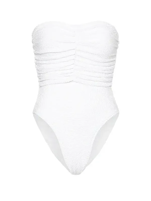 Milly Women's Textured Ruched Strapless One-Piece Swimsuit