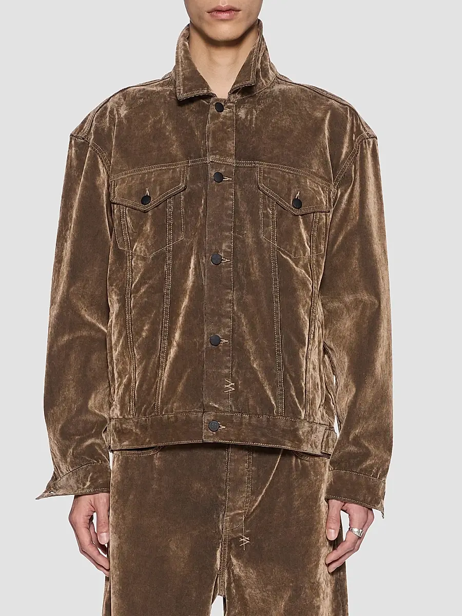 Ksubi Men's Oh G Flocked Cotton Corduroy Trucker Jacket | Thumbnail 4 Ksubi Men's Oh G Flocked Cotton Corduroy Trucker Jacket | Thumbnail 4