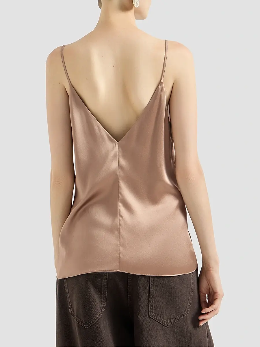 Brunello Cucinelli Women's Stretch Silk Satin Camisole Top | Thumbnail 4 Brunello Cucinelli Women's Stretch Silk Satin Camisole Top | Thumbnail 4