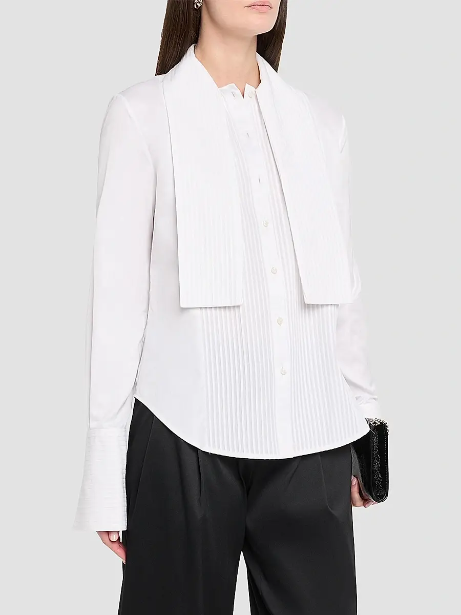 Brandon Maxwell Women's The Inez Cotton Tuxedo Shirt | Thumbnail 4 Brandon Maxwell Women's The Inez Cotton Tuxedo Shirt | Thumbnail 4