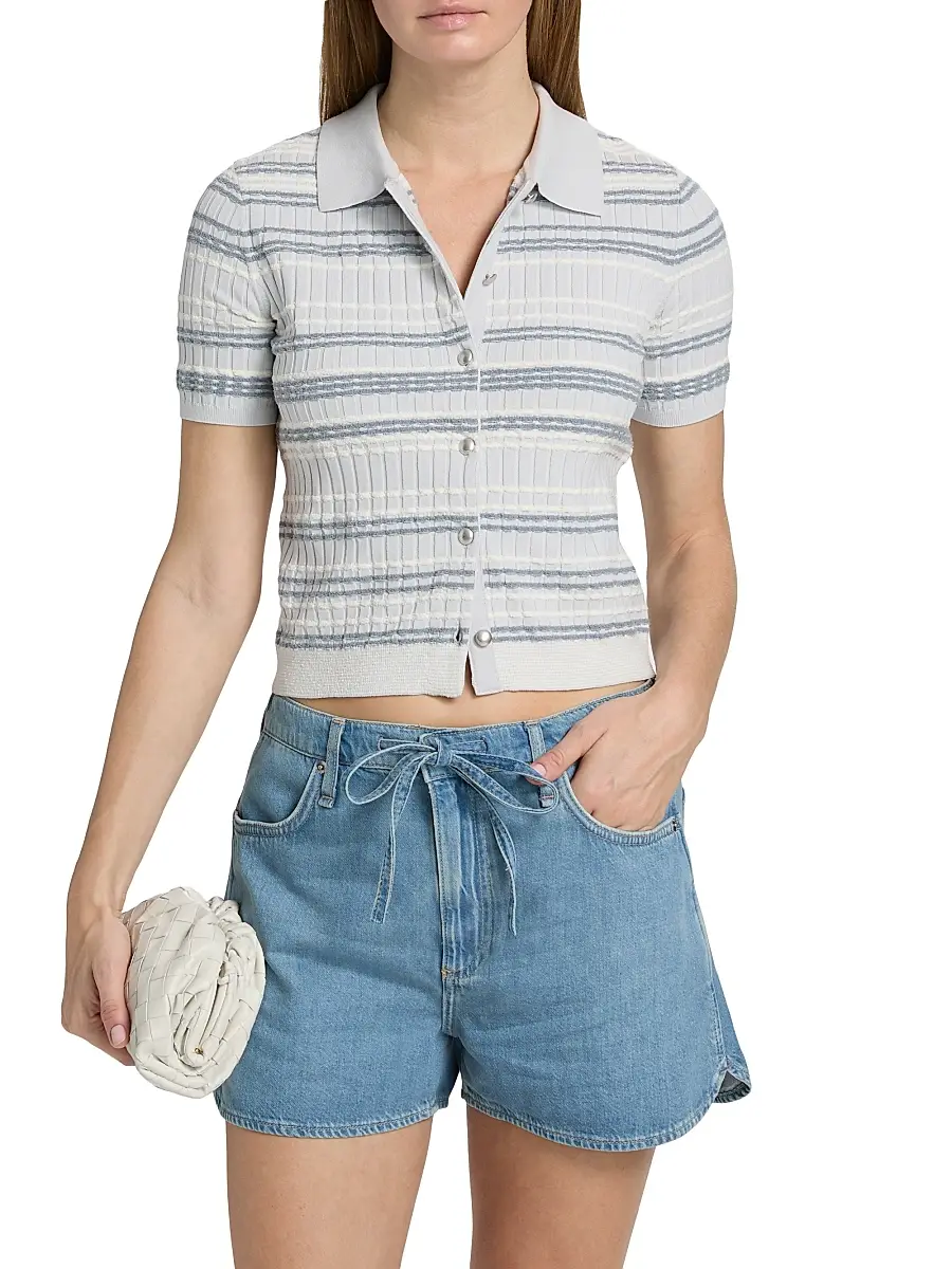 rag & bone Women's Karina Striped Cotton-Blend Cardigan | Thumbnail 3 rag & bone Women's Karina Striped Cotton-Blend Cardigan | Thumbnail 3