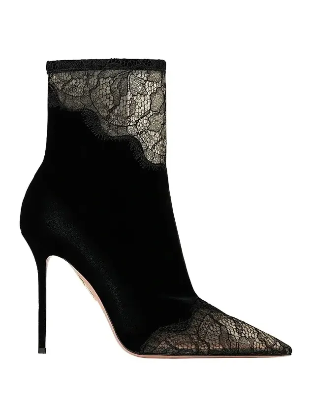 Women's Velvet Meadow 105MM Suede & Lace Ankle Boots