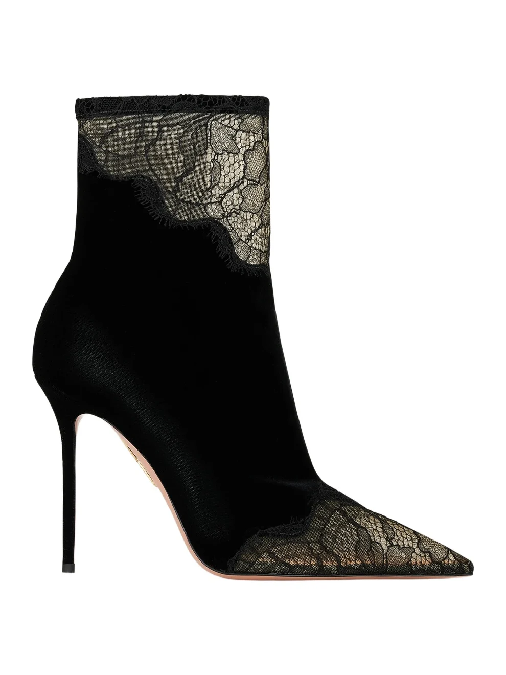 Aquazzura Women's Velvet Meadow 105MM Suede & Lace Ankle Boots