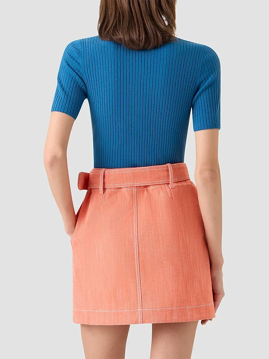 Akris punto Women's Rib-Knit Wool Short-Sleeve Polo Shirt | Thumbnail 3 Akris punto Women's Rib-Knit Wool Short-Sleeve Polo Shirt | Thumbnail 3