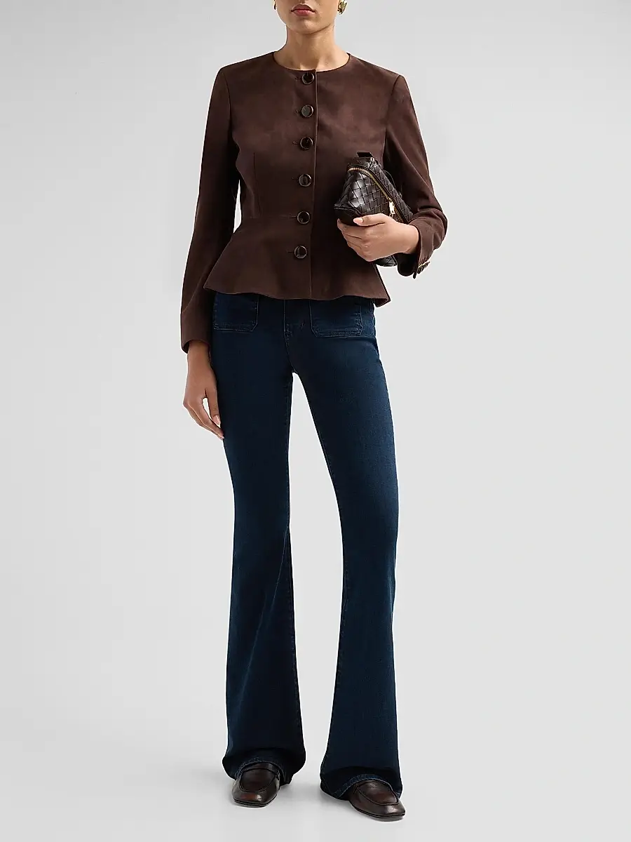 Veronica Beard Women's Quinn Suede Peplum Jacket | Thumbnail 2 Veronica Beard Women's Quinn Suede Peplum Jacket | Thumbnail 2