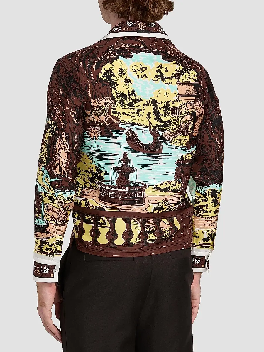 Versace Men's The Grotto Silk Twill Shirt | Thumbnail 5 Versace Men's The Grotto Silk Twill Shirt | Thumbnail 5