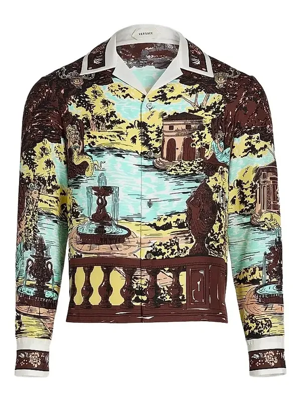 Versace Men's The Grotto Silk Twill Shirt