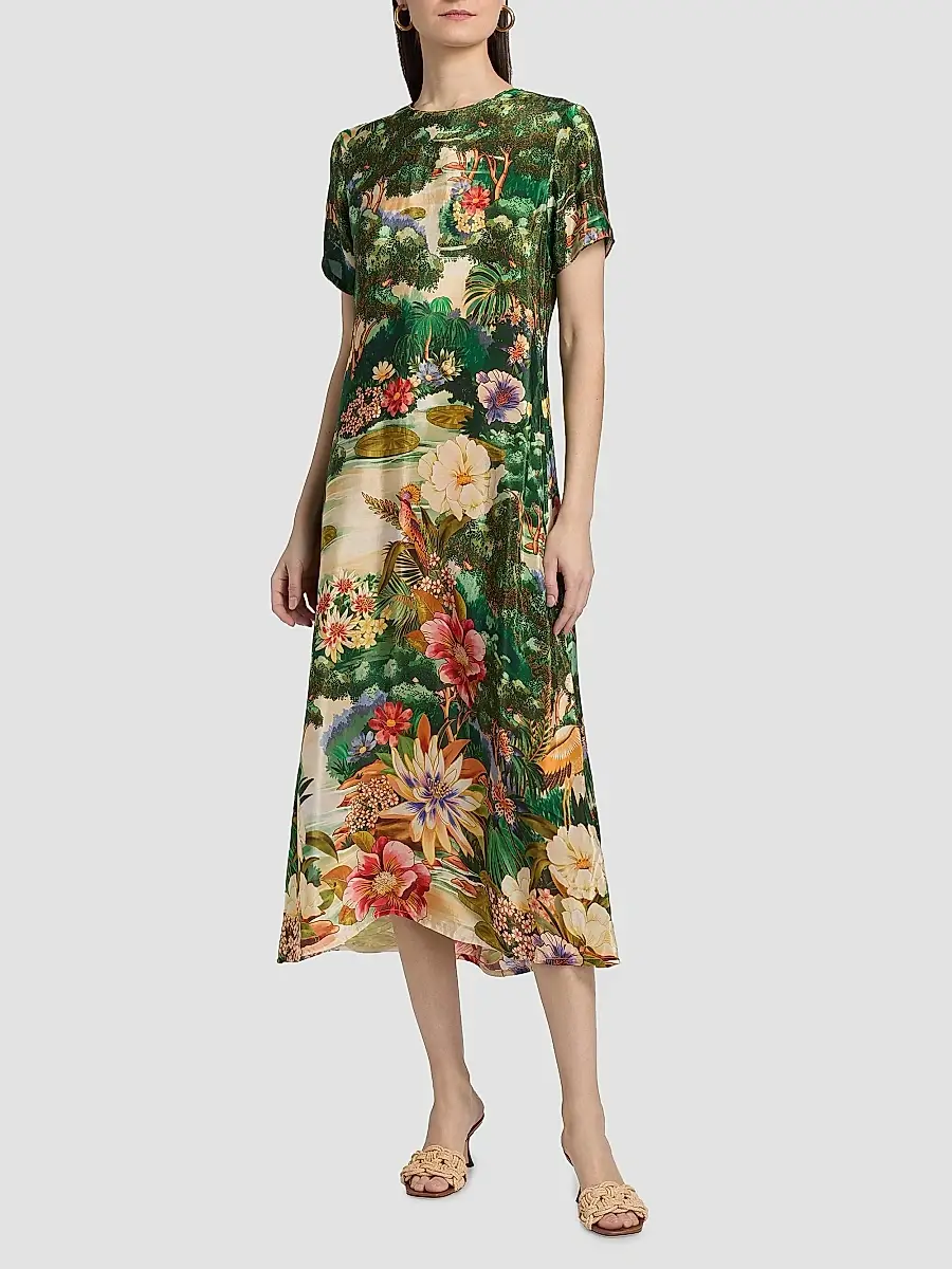 Farm Rio Women's Garden-Print A-Line Maxi Dress | Thumbnail 3 Farm Rio Women's Garden-Print A-Line Maxi Dress | Thumbnail 3