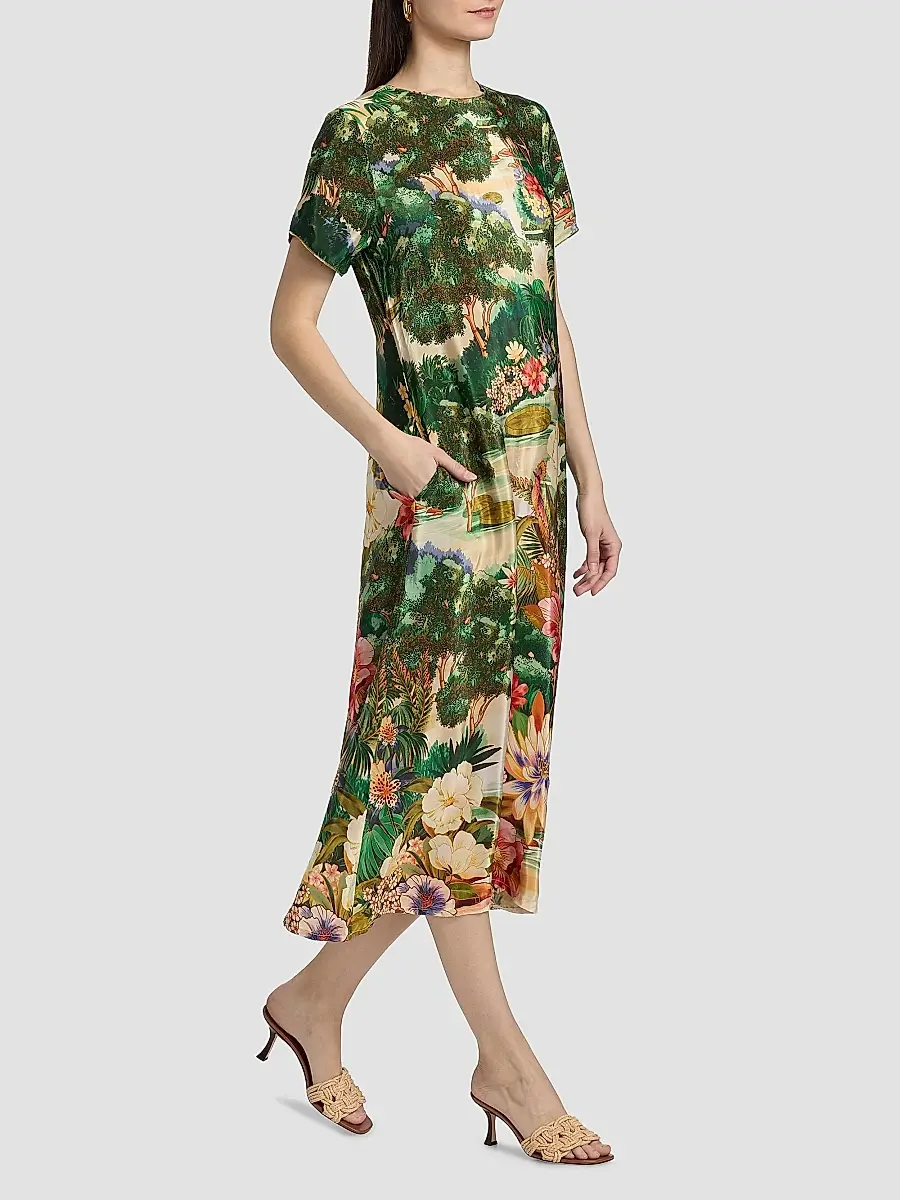 Farm Rio Women's Garden-Print A-Line Maxi Dress | Thumbnail 4 Farm Rio Women's Garden-Print A-Line Maxi Dress | Thumbnail 4