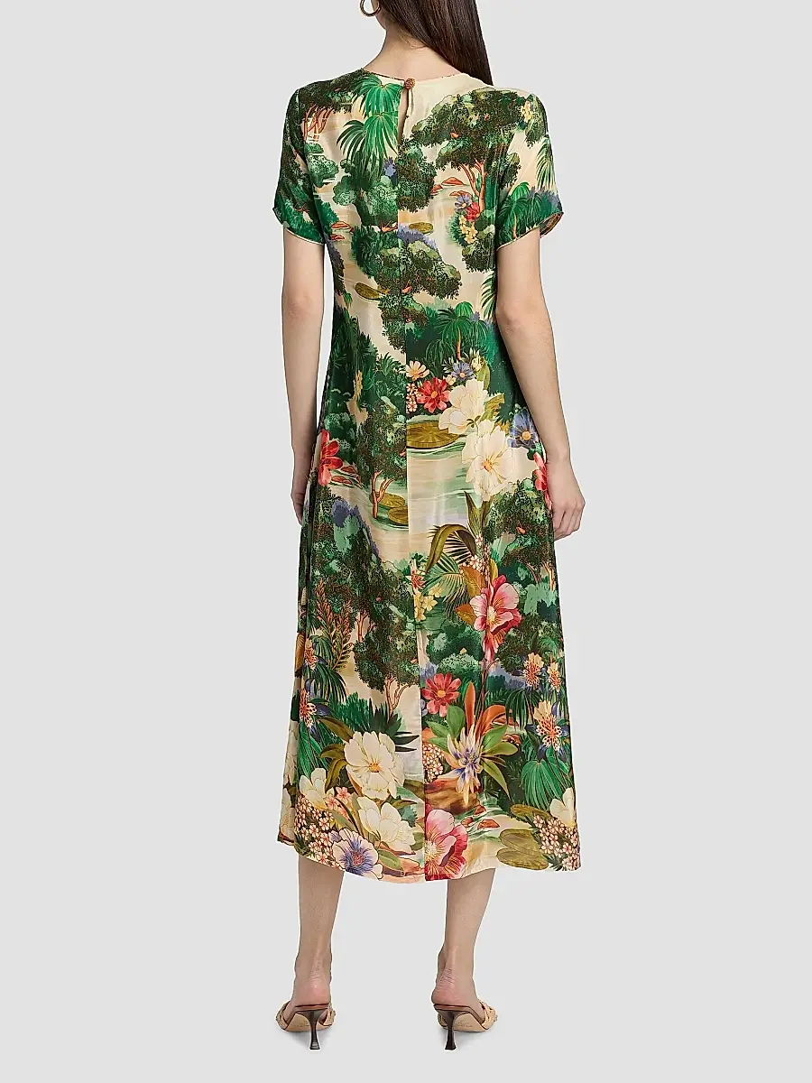 Farm Rio Women's Garden-Print A-Line Maxi Dress | Thumbnail 5 Farm Rio Women's Garden-Print A-Line Maxi Dress | Thumbnail 5