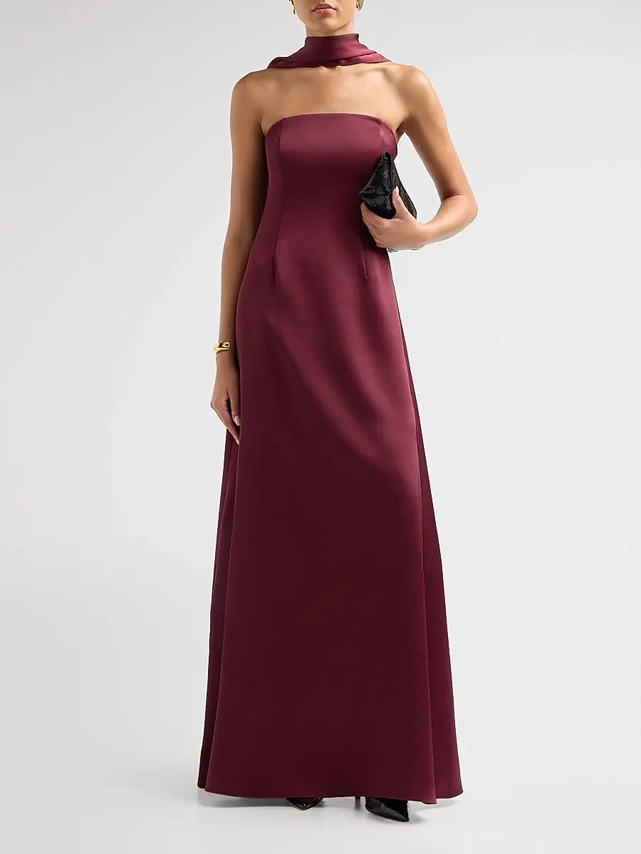 Ramy Brook Women's Karma Satin Scarf Gown | Thumbnail 2 Ramy Brook Women's Karma Satin Scarf Gown | Thumbnail 2