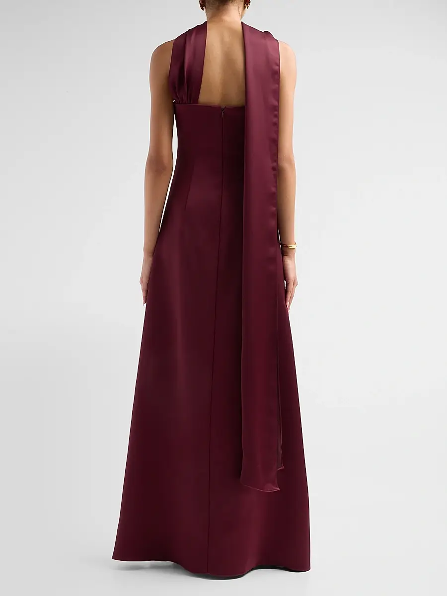 Ramy Brook Women's Karma Satin Scarf Gown | Thumbnail 3 Ramy Brook Women's Karma Satin Scarf Gown | Thumbnail 3