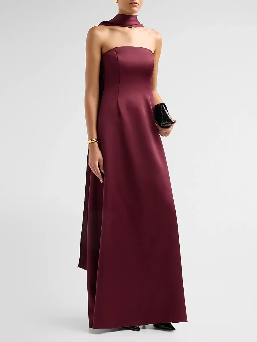 Ramy Brook Women's Karma Satin Scarf Gown | Thumbnail 4 Ramy Brook Women's Karma Satin Scarf Gown | Thumbnail 4