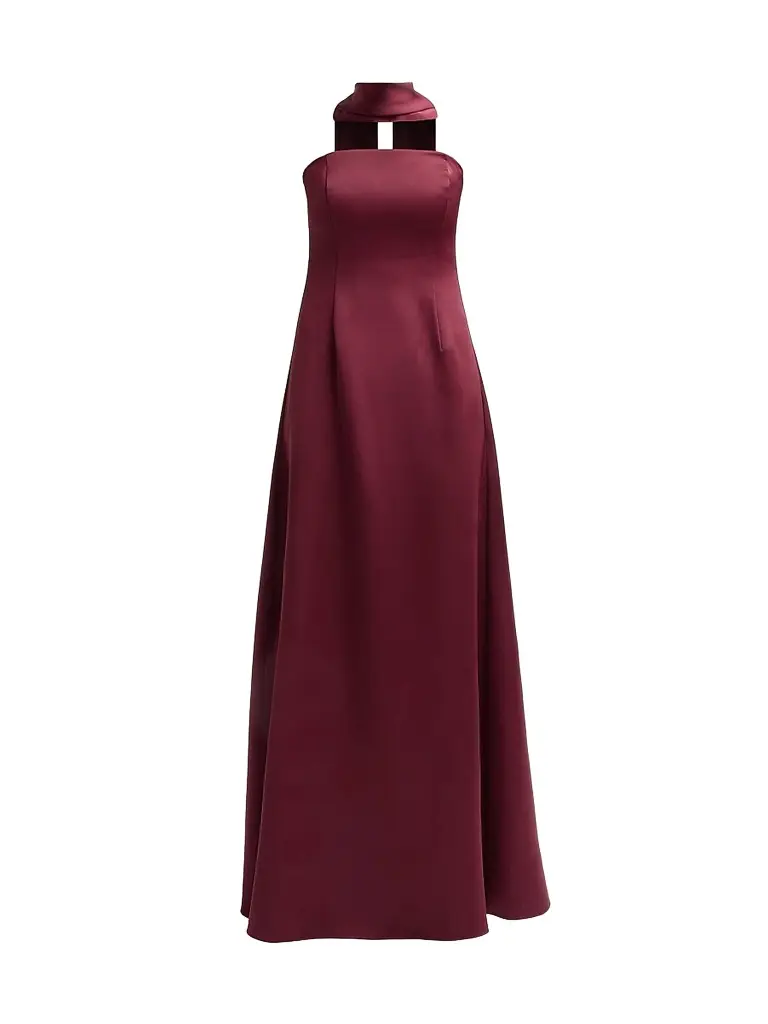 Ramy Brook Women's Karma Satin Scarf Gown