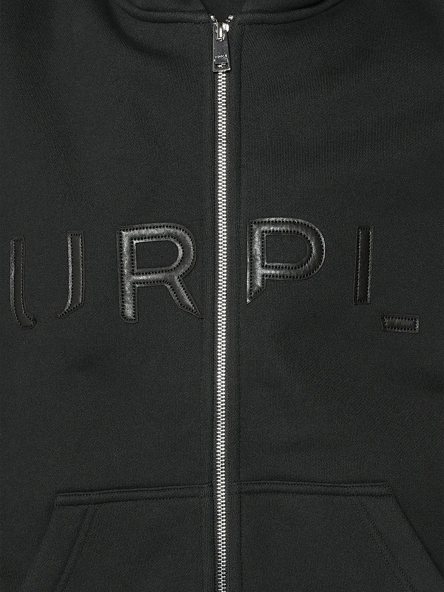 Purple Brand Men's Logo Cotton Fleece Zip-Front Hoodie | Thumbnail 3