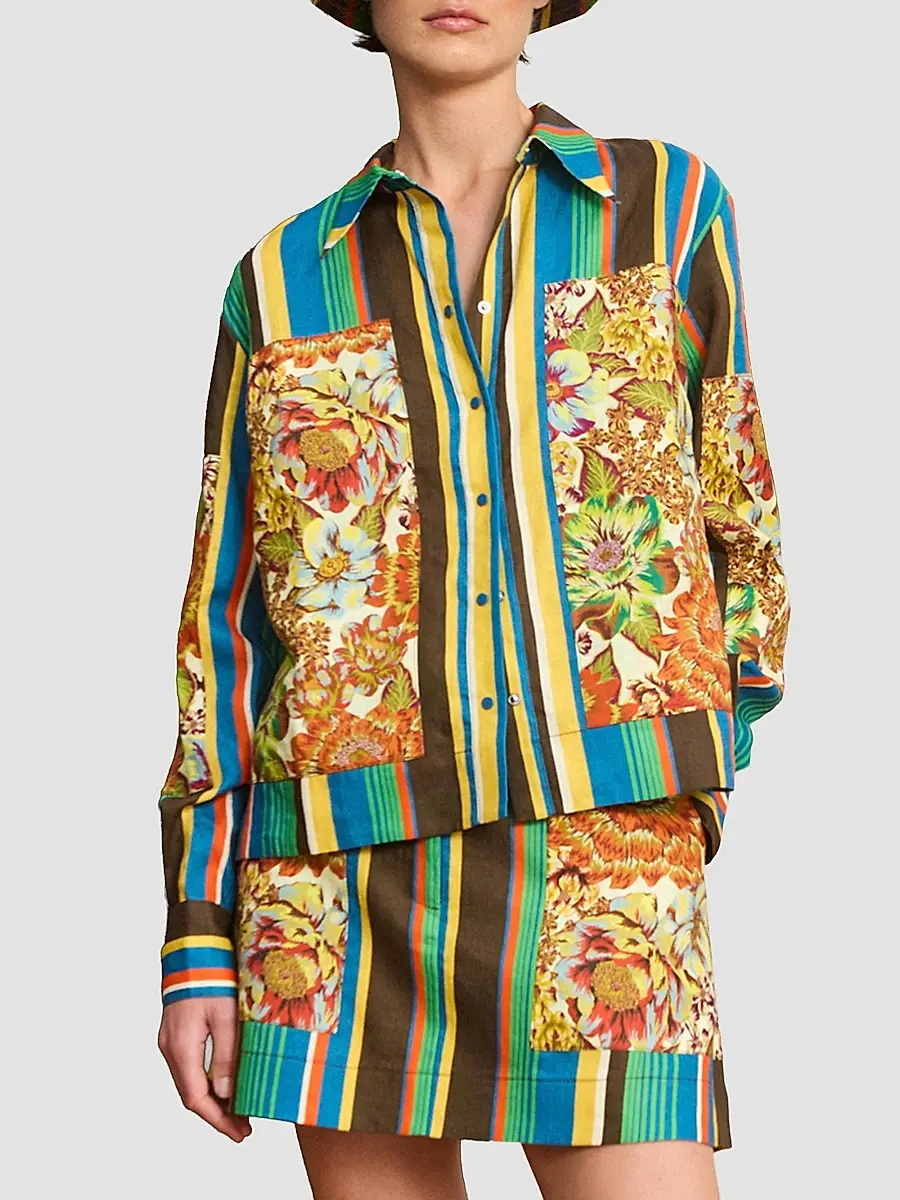 ALÉMAIS Women's Charlie Linen Printed Shirt | Thumbnail 3 ALÉMAIS Women's Charlie Linen Printed Shirt | Thumbnail 3