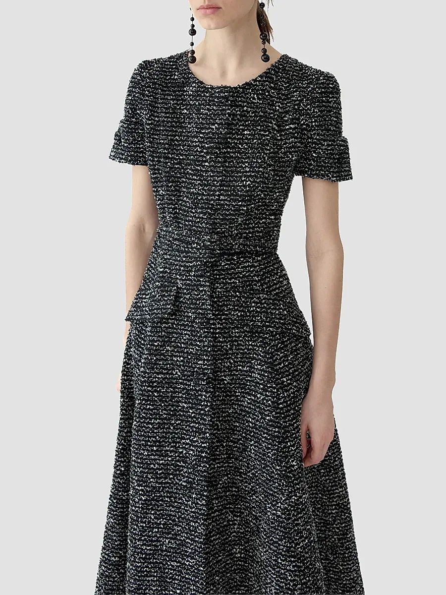 Carolina Herrera Women's Metallic Tweed Belted Midi Dress | Thumbnail 3 Carolina Herrera Women's Metallic Tweed Belted Midi Dress | Thumbnail 3