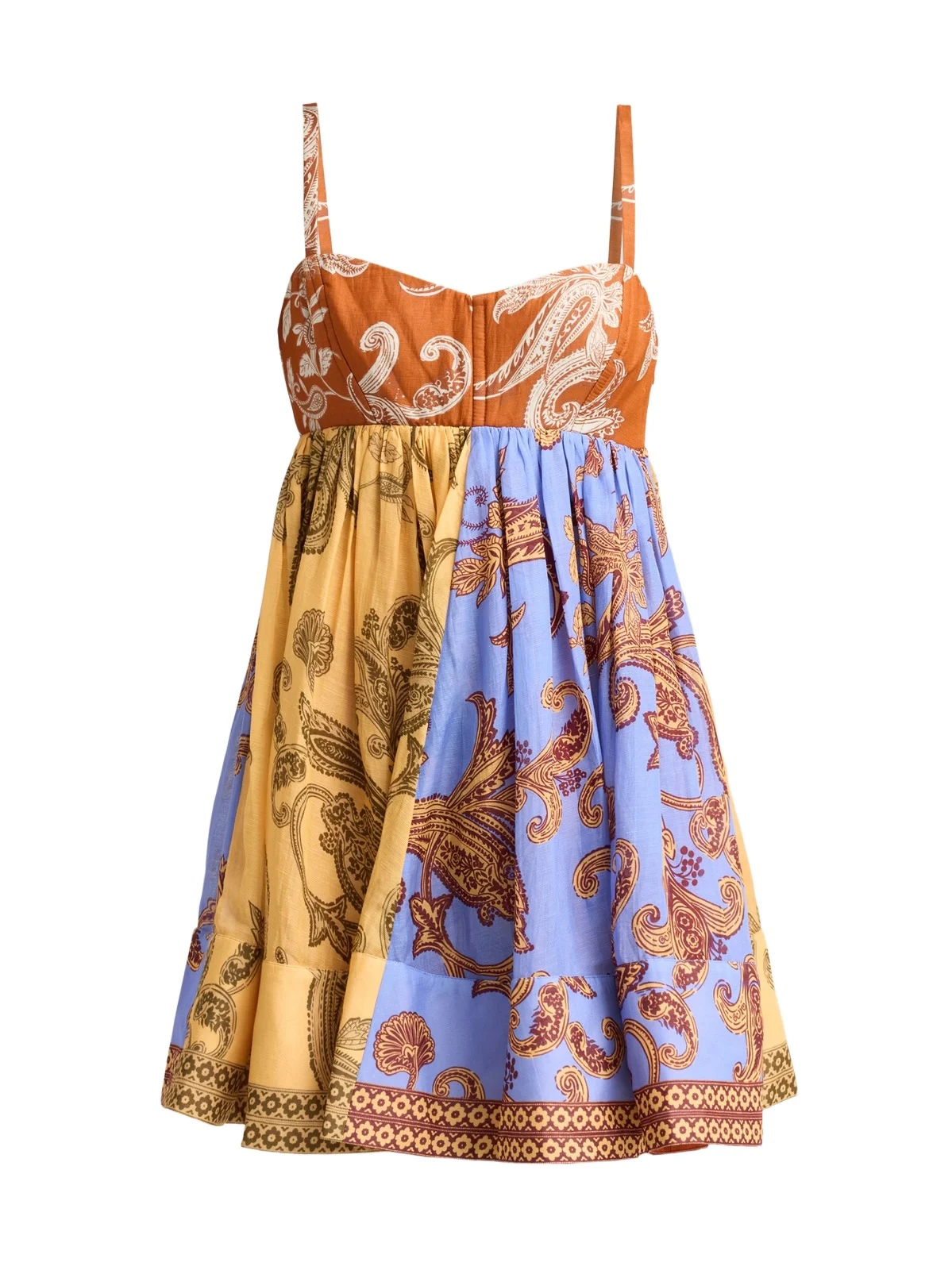 Women's Printed Linen-Blend A-Line Mini Dress Women's Printed Linen-Blend A-Line Mini Dress