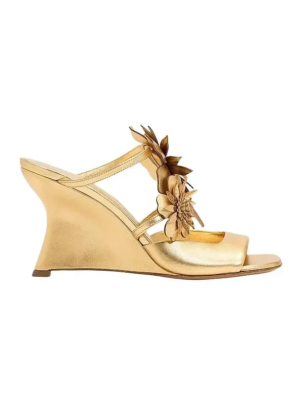 Women's Belara 85MM Floral Leather Wedge Sandals Women's Belara 85MM Floral Leather Wedge Sandals