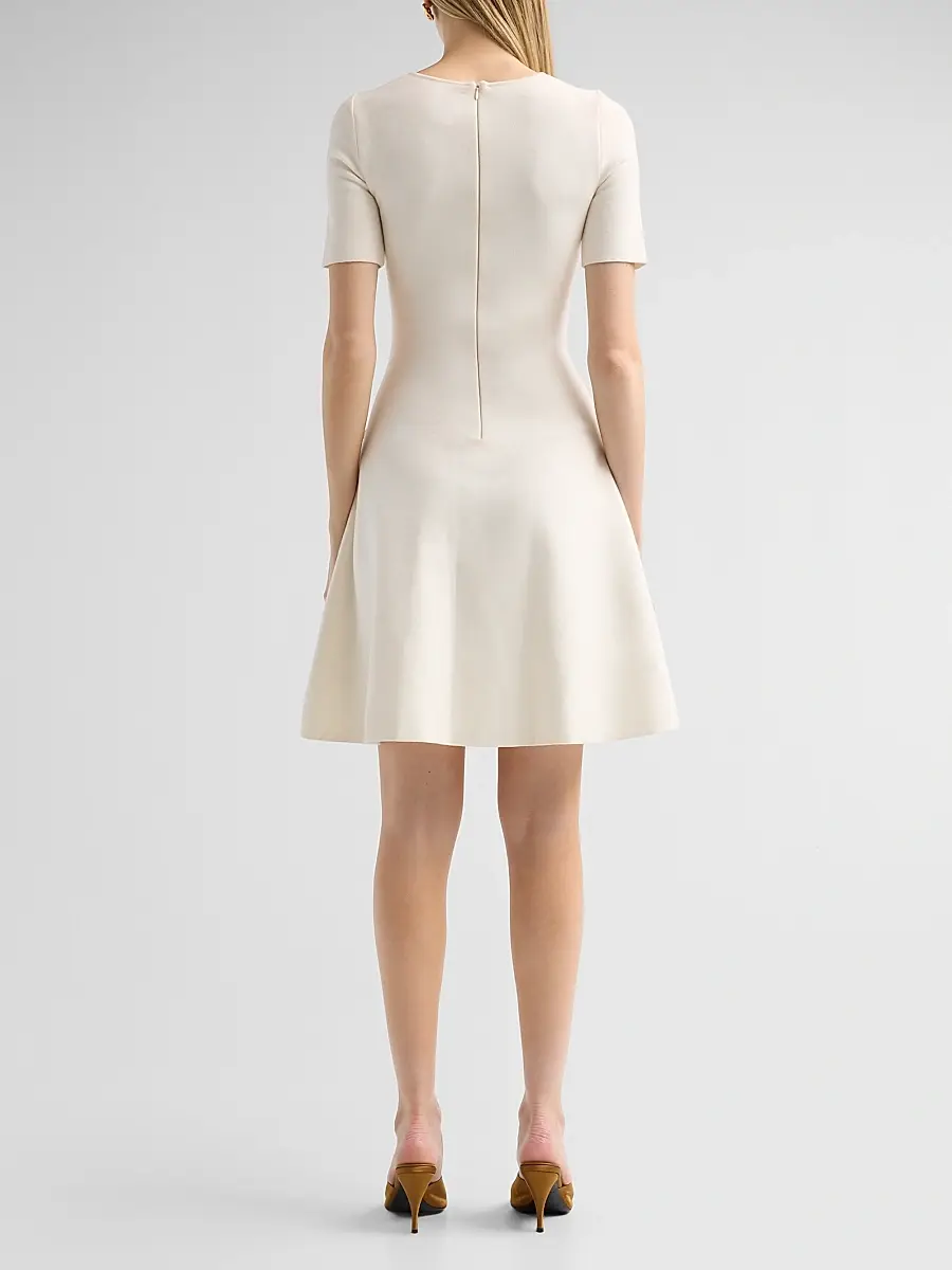 Oscar de la Renta Women's Floral Laser-Cut Knit Mini Dress | Thumbnail 3