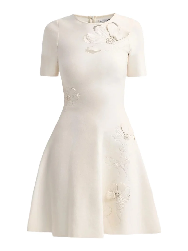 Women's Floral Laser-Cut Knit Mini Dress Women's Floral Laser-Cut Knit Mini Dress