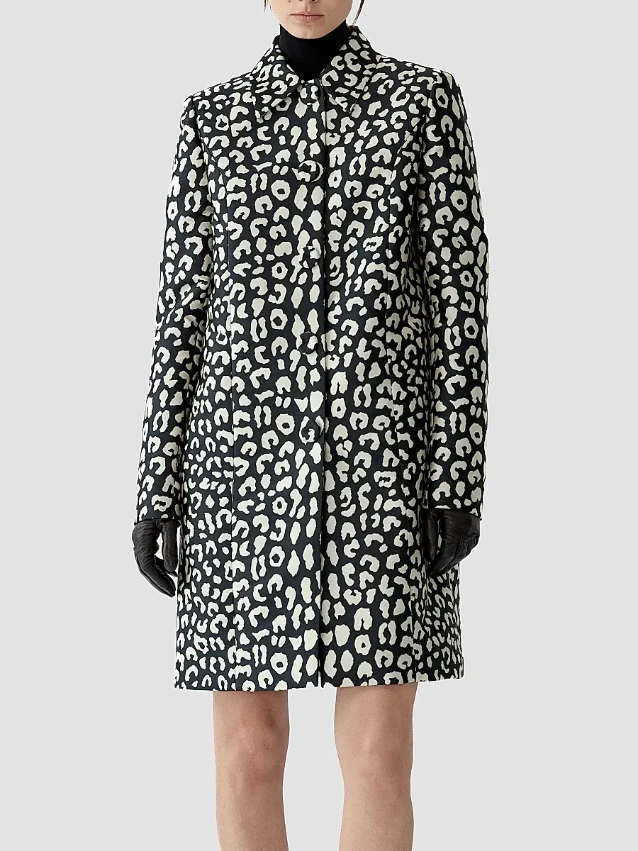 Carolina Herrera Women's Leopard Spread-Collar Coat | Thumbnail 2 Carolina Herrera Women's Leopard Spread-Collar Coat | Thumbnail 2