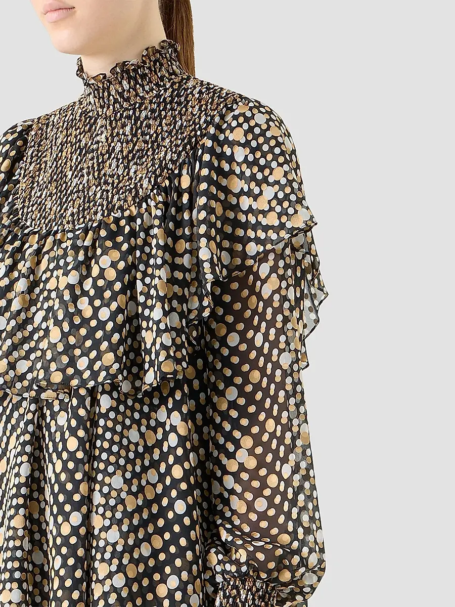 Akris punto Women's Polka Dot Devoré Crêpe De Chine Ruffle Minidress | Thumbnail 5