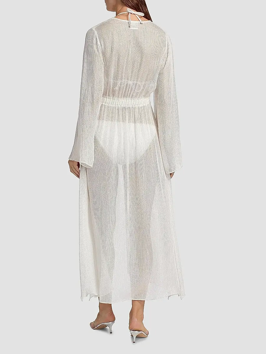 Milly Women's Vince Pinstriped Cover-Up Robe | Thumbnail 4 Milly Women's Vince Pinstriped Cover-Up Robe | Thumbnail 4