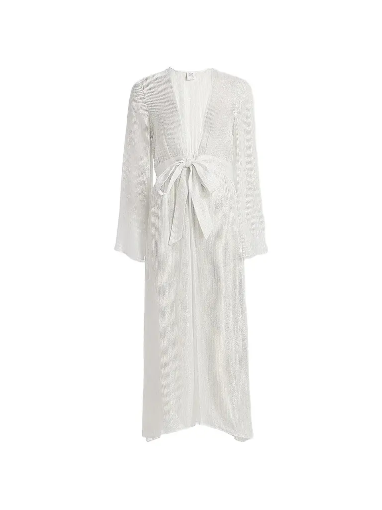 Milly Women's Vince Pinstriped Cover-Up Robe