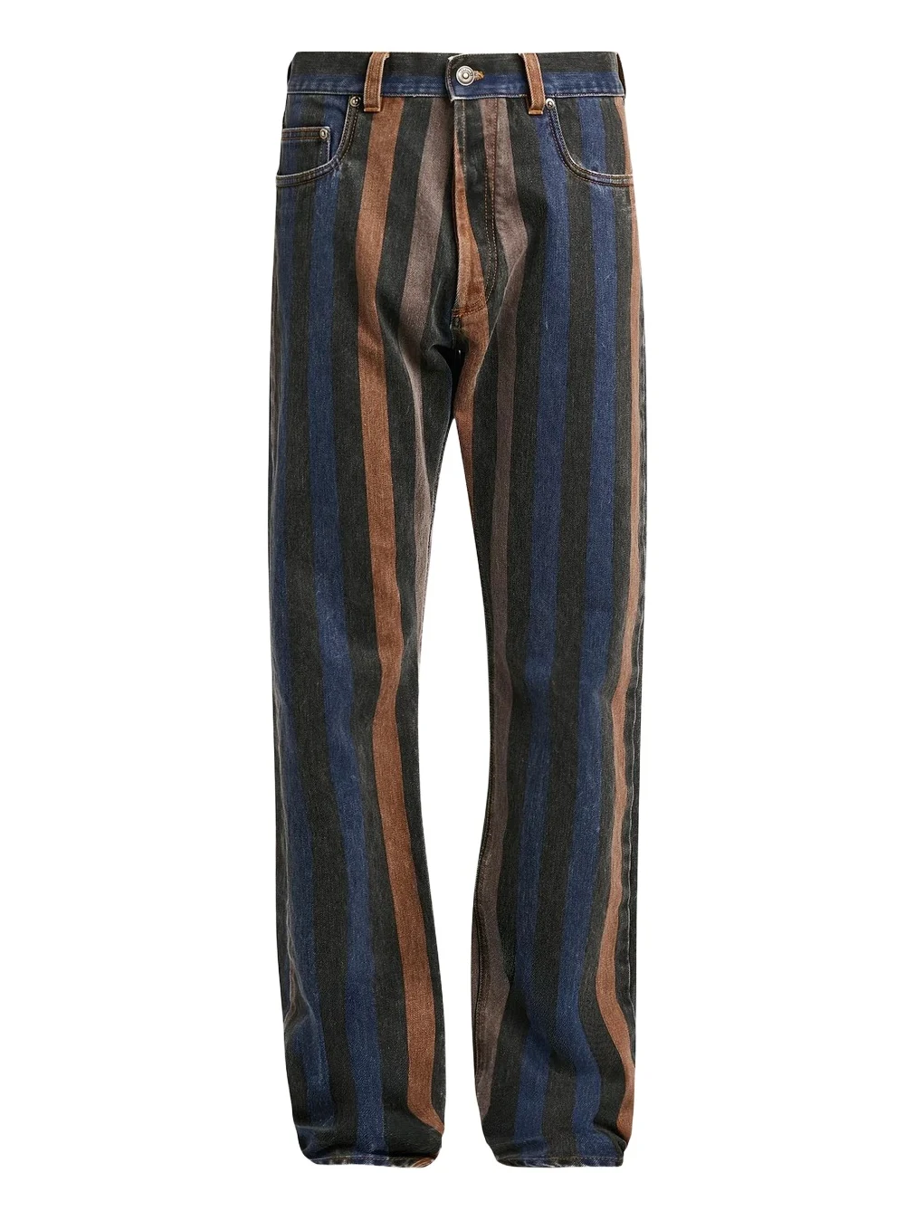 Versace Men's Striped Cotton Straight-Leg Jeans