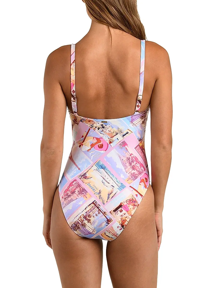L'Agence Women's Remi Postcard Print One-Piece Swimsuit | Thumbnail 4 L'Agence Women's Remi Postcard Print One-Piece Swimsuit | Thumbnail 4