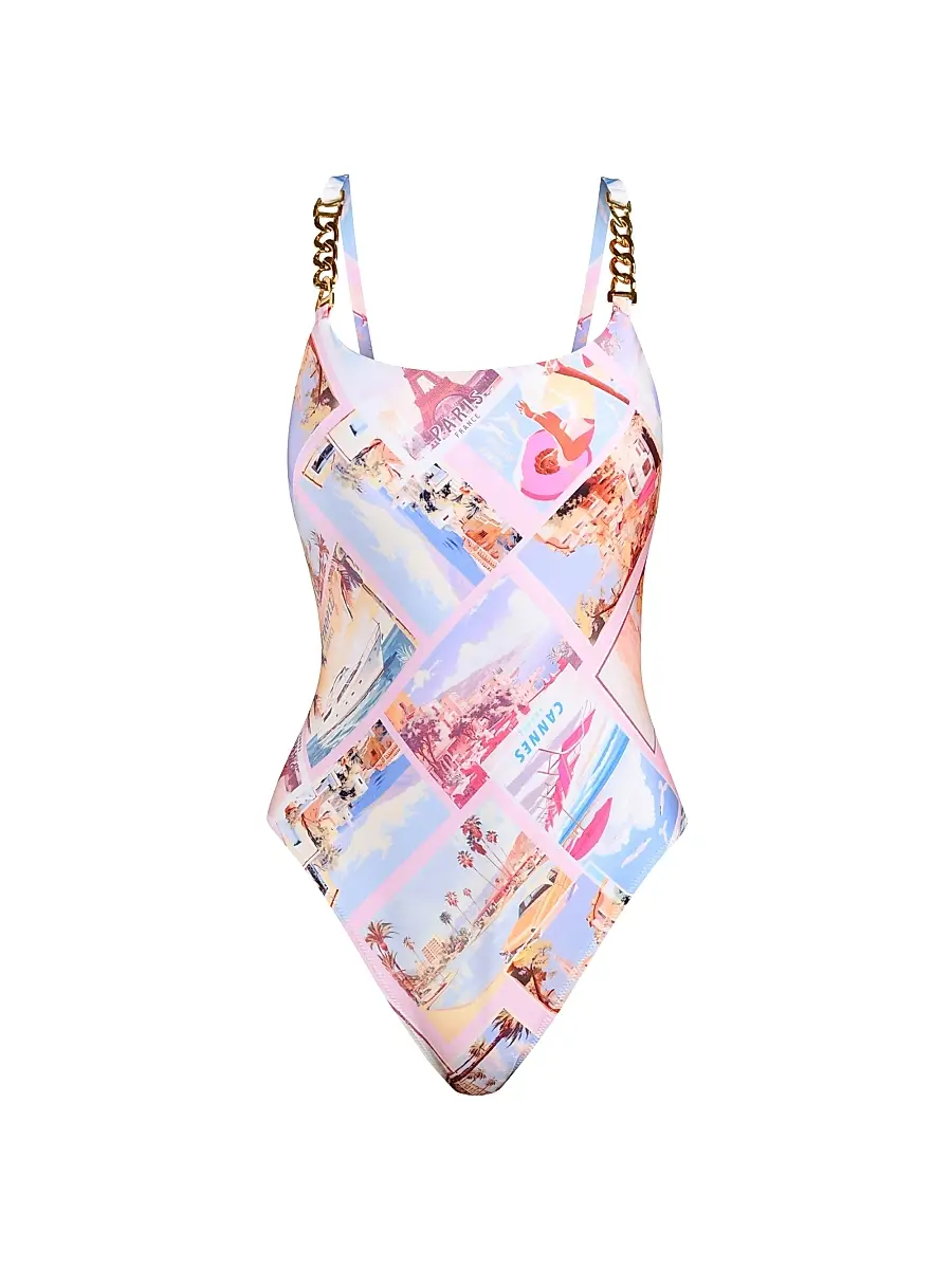 Women's Remi Postcard Print One-Piece Swimsuit Women's Remi Postcard Print One-Piece Swimsuit