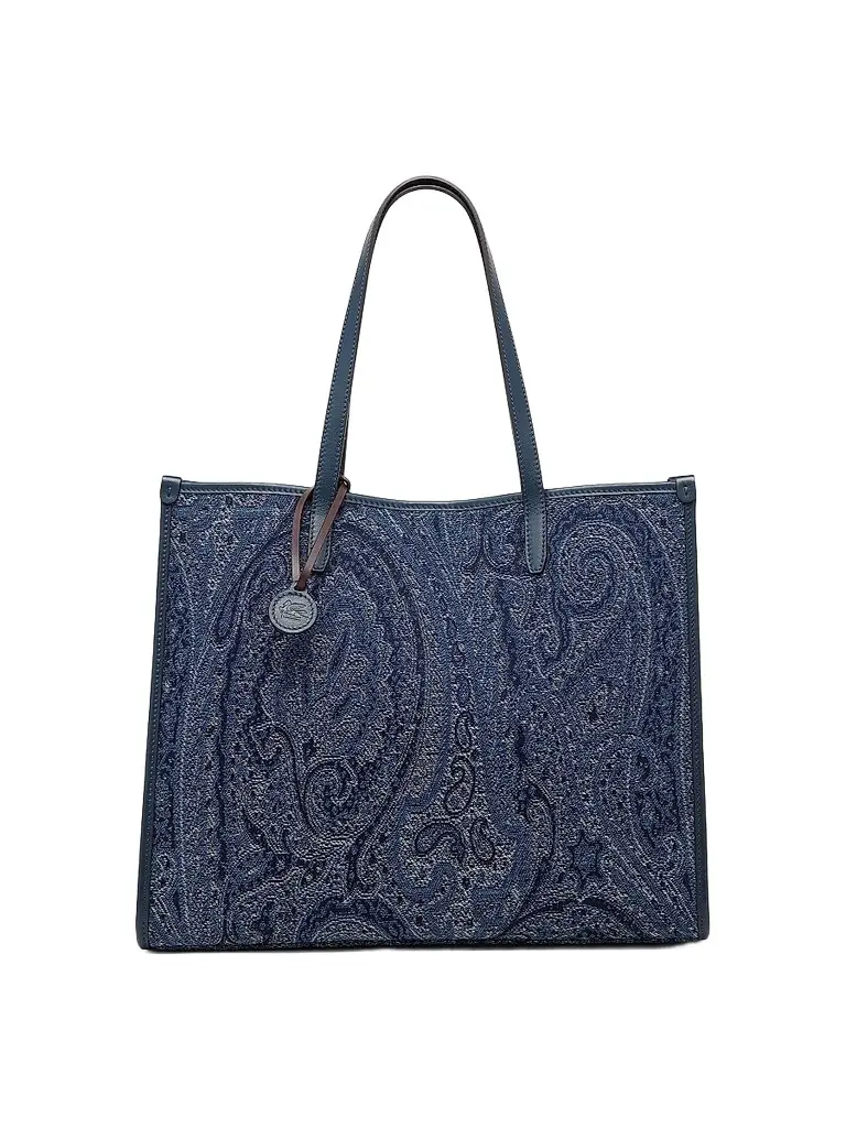 Etro Women's Lovetrotter Large Jacquard Paisley Denim Tote Bag