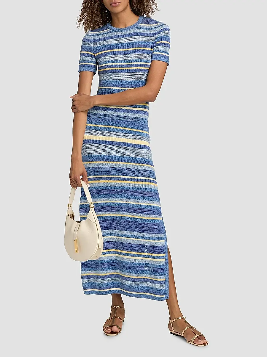 Ba&sh Women's Tonnie Striped Cotton Maxi Dress | Thumbnail 2