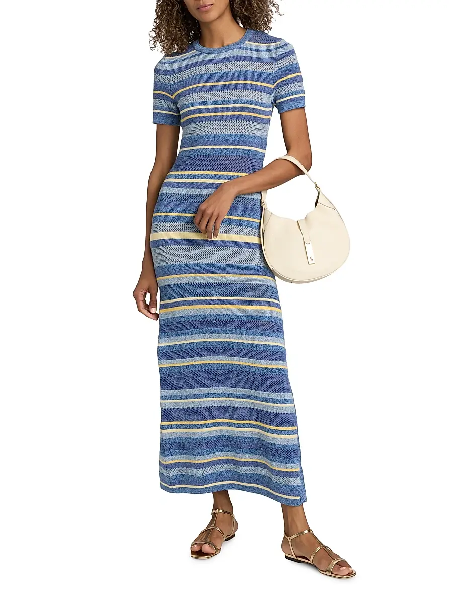 Ba&sh Women's Tonnie Striped Cotton Maxi Dress | Thumbnail 3