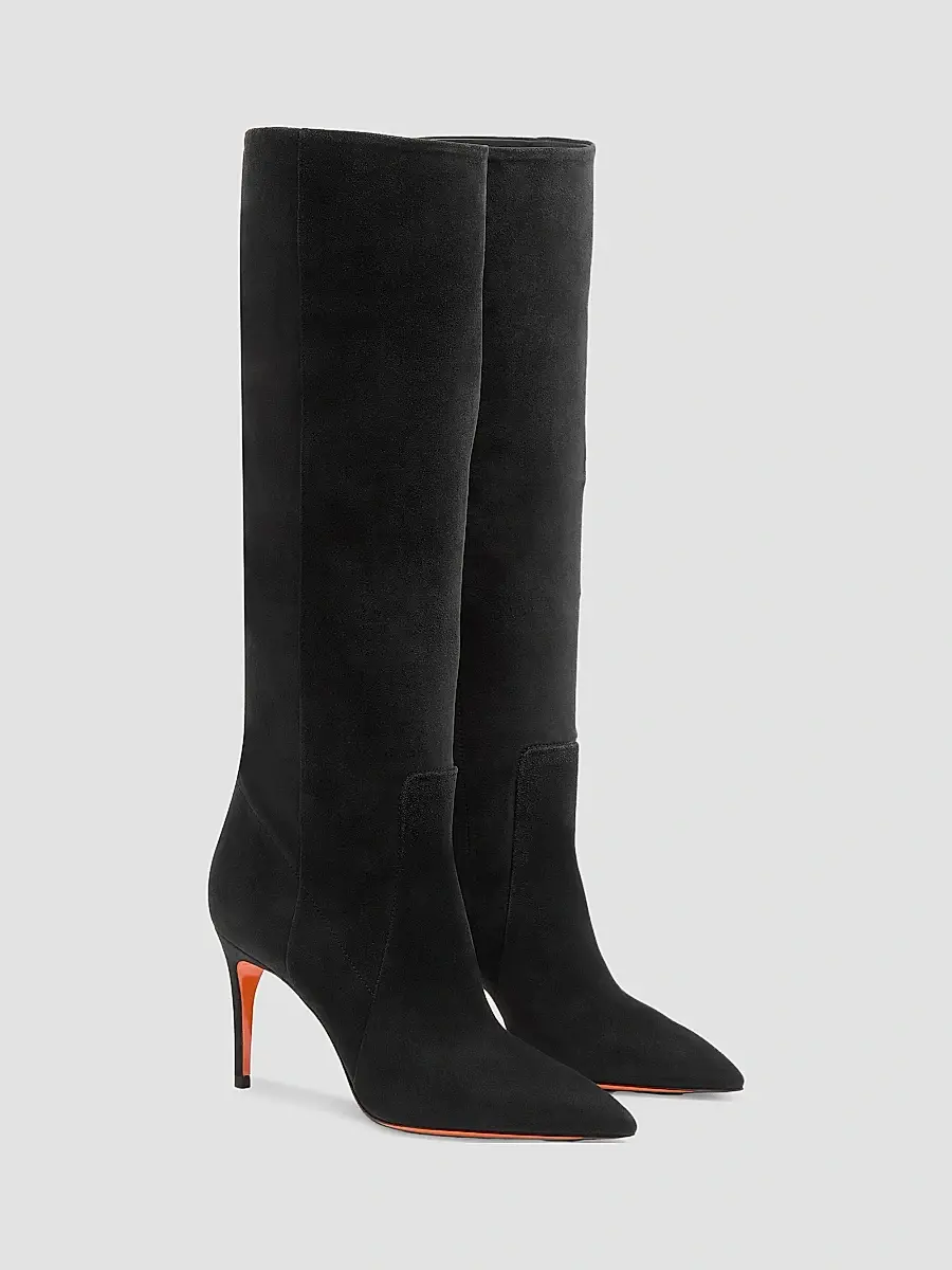 Santoni Women's Viola 85MM Suede Knee-High Stiletto Boots | Thumbnail 2