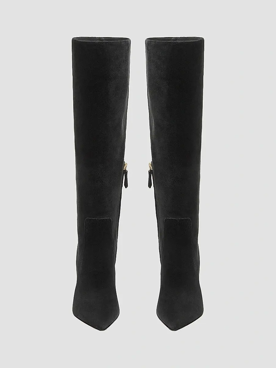 Santoni Women's Viola 85MM Suede Knee-High Stiletto Boots | Thumbnail 3