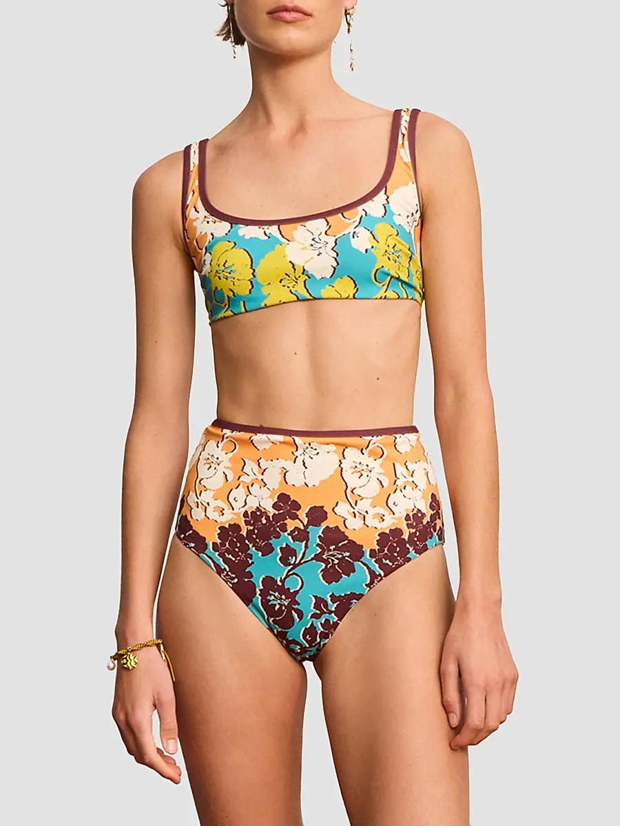 ALÉMAIS Women's Splice Floral Scoopneck Bikini Top | Thumbnail 3 ALÉMAIS Women's Splice Floral Scoopneck Bikini Top | Thumbnail 3