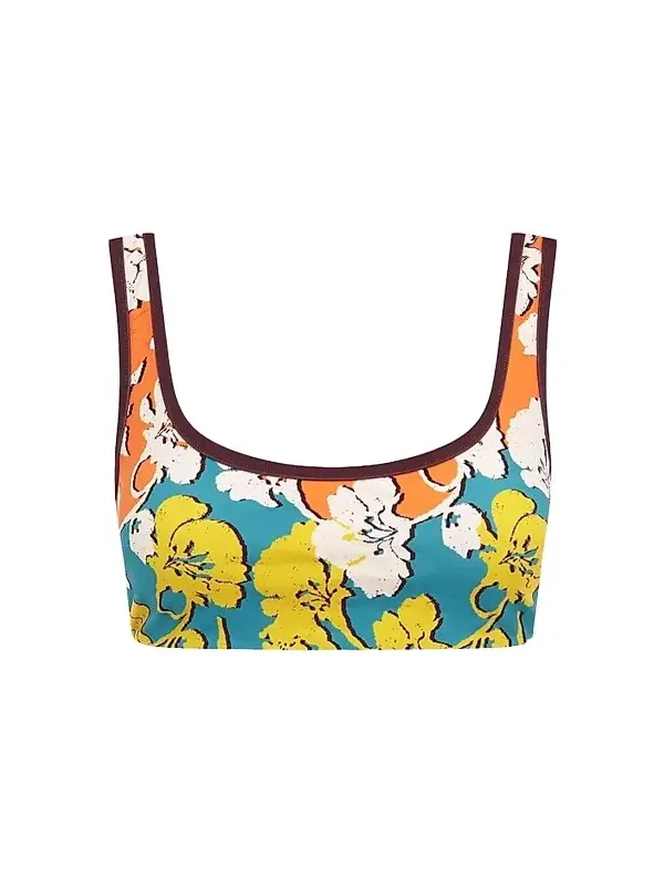 Women's Splice Floral Scoopneck Bikini Top Women's Splice Floral Scoopneck Bikini Top