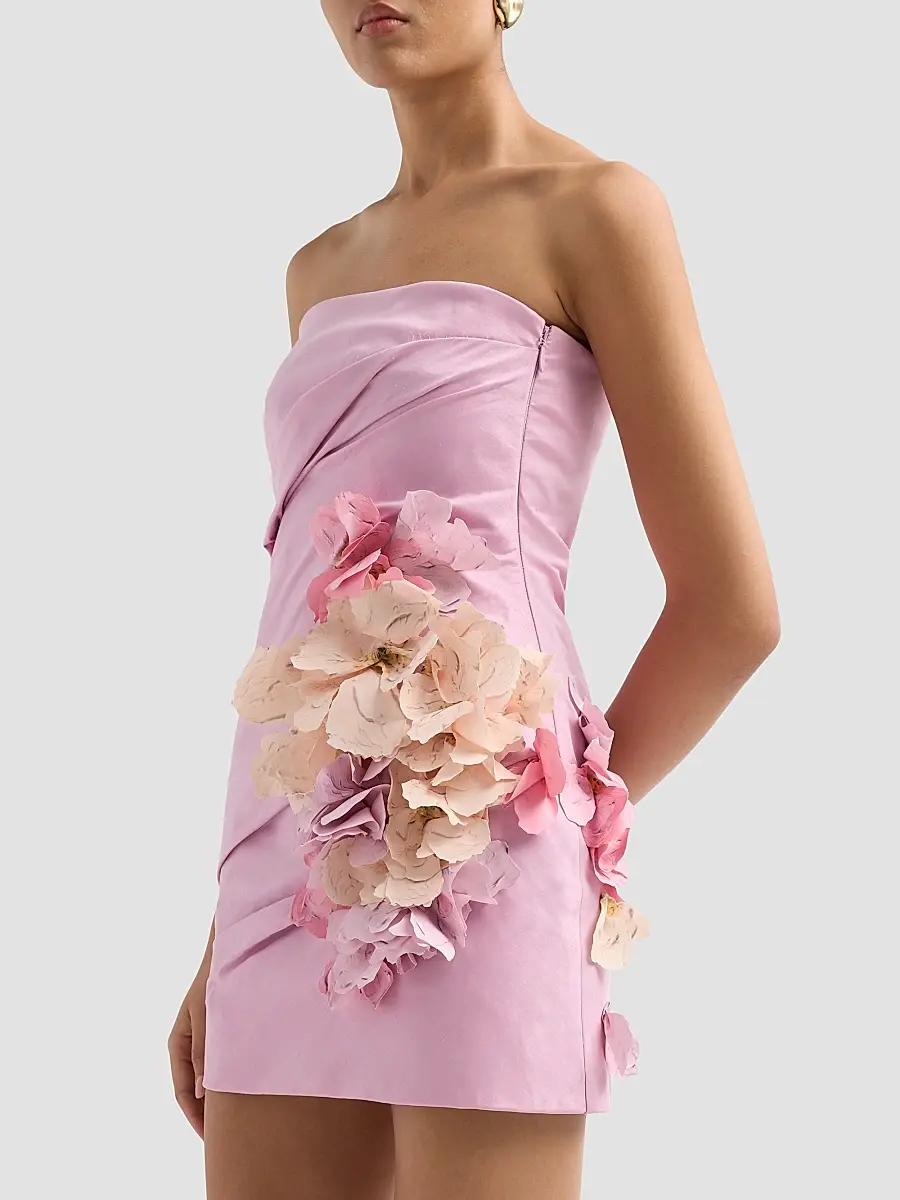 ACLER Women's Femme Fatale Keble Draped Floral-Appliqué Mini Dress | Thumbnail 5 ACLER Women's Femme Fatale Keble Draped Floral-Appliqué Mini Dress | Thumbnail 5