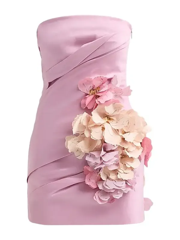 Women's Femme Fatale Keble Draped Floral-Appliqué Mini Dress Women's Femme Fatale Keble Draped Floral-Appliqué Mini Dress