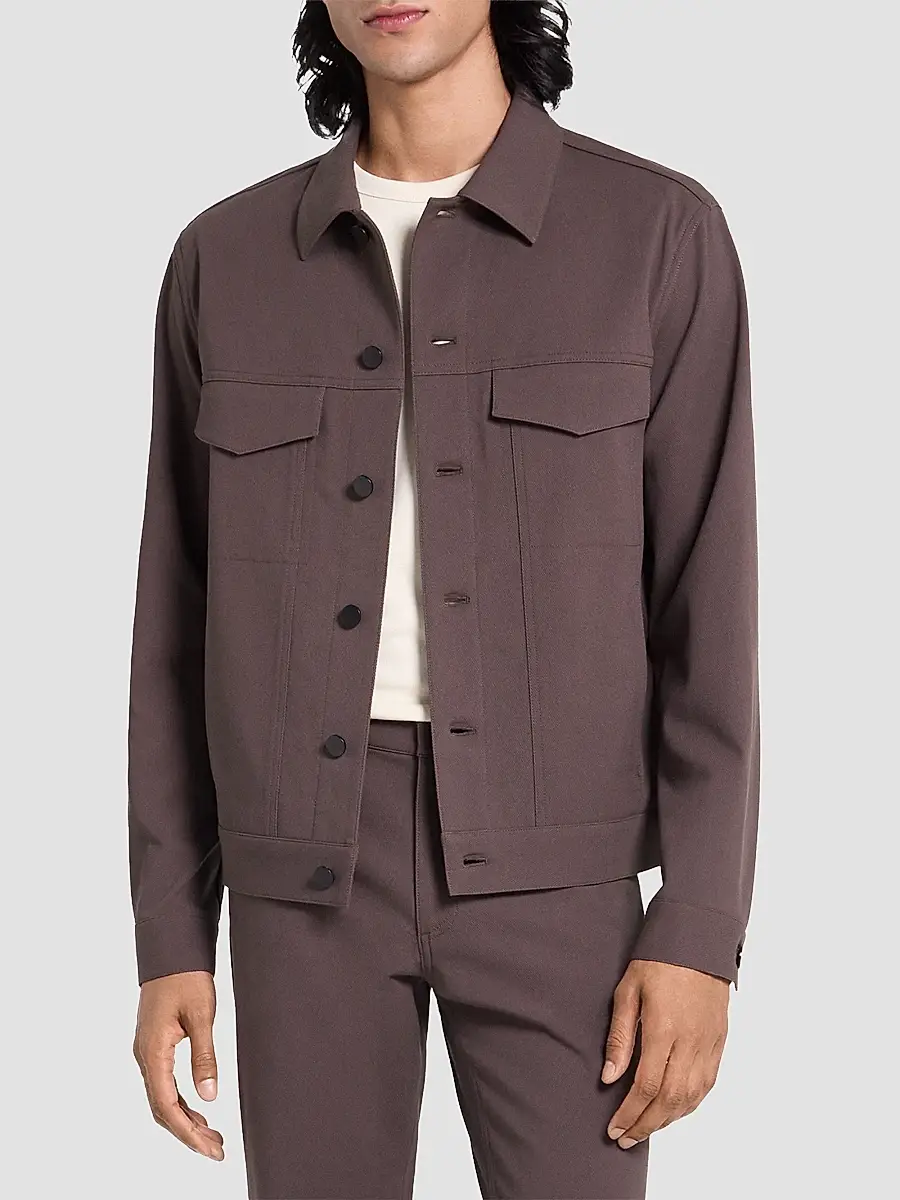 Theory Men's River Neoteric Twill Trucker Jacket | Thumbnail 4 Theory Men's River Neoteric Twill Trucker Jacket | Thumbnail 4