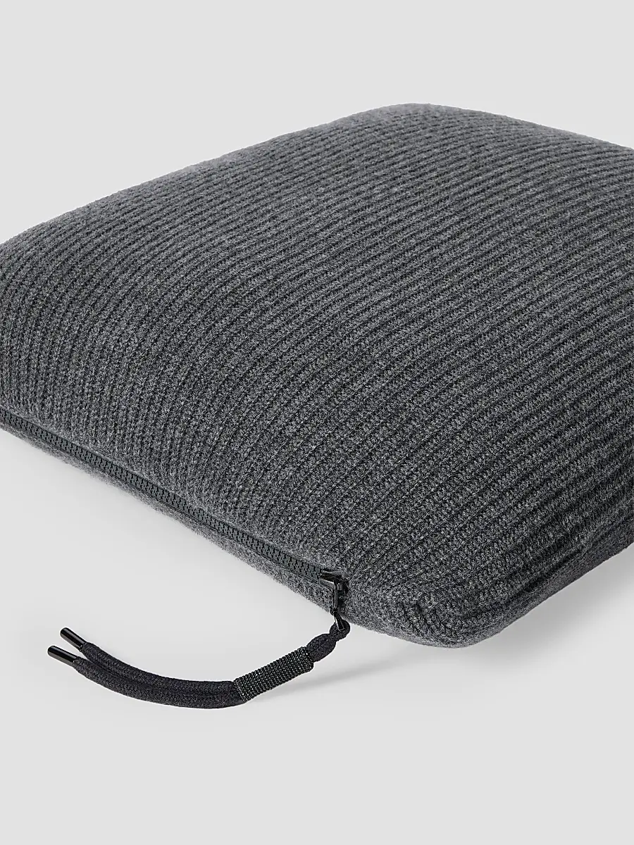 Brunello Cucinelli Cashmere English Rib Knit Cushion with Shiny Zipper Pull | Thumbnail 4 Brunello Cucinelli Cashmere English Rib Knit Cushion with Shiny Zipper Pull | Thumbnail 4