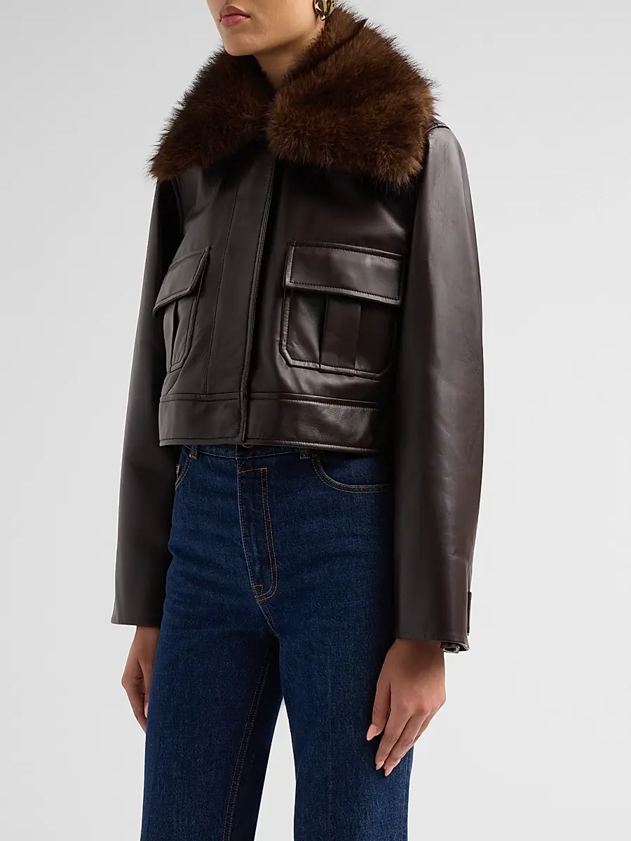Zimmermann Women's Valiant Leather Jacket | Thumbnail 4 Zimmermann Women's Valiant Leather Jacket | Thumbnail 4