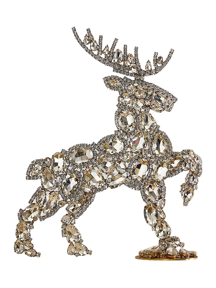 Exclusively Ours Dazzling Valiant Right-Facing Crystal Reindeer Decoration