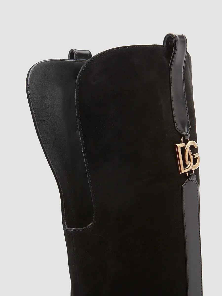 Dolce & Gabbana Women's Equestrian Suede & Leather Boots | Thumbnail 5