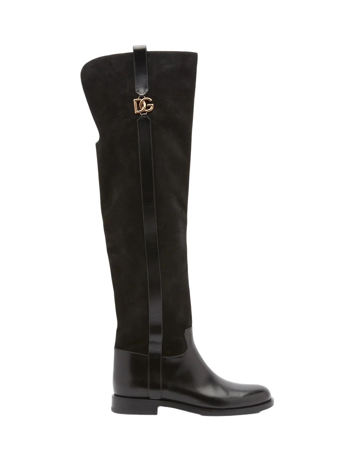 Dolce & Gabbana Women's Equestrian Suede & Leather Boots - Nero