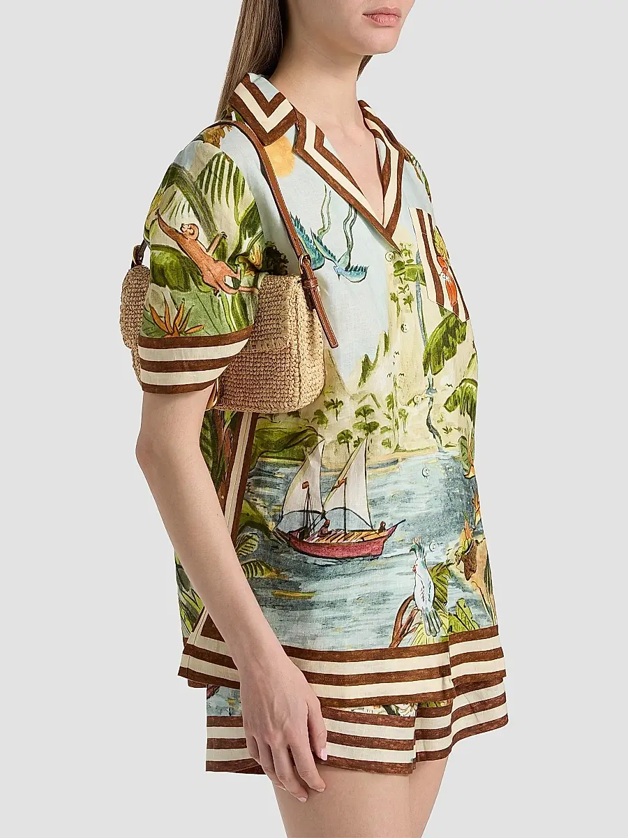 ALÉMAIS Women's Toucan Tango Linen Short-Sleeve Shirt | Thumbnail 4 ALÉMAIS Women's Toucan Tango Linen Short-Sleeve Shirt | Thumbnail 4